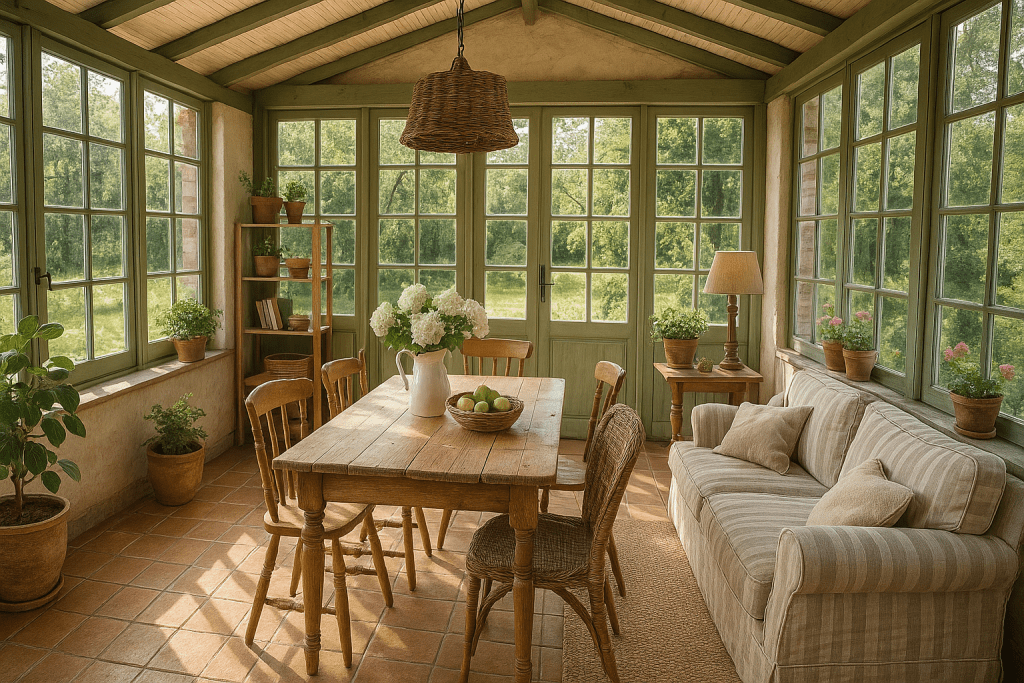 Comment créer une déco style campagne dans votre véranda