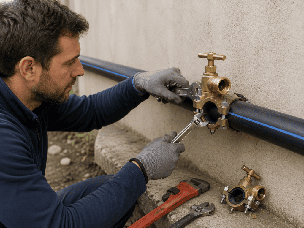 changement d'un robinet autoperceur