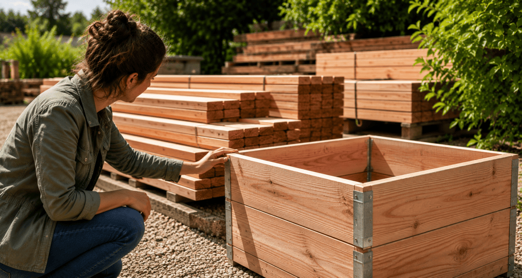 bois adapté aux carré potager